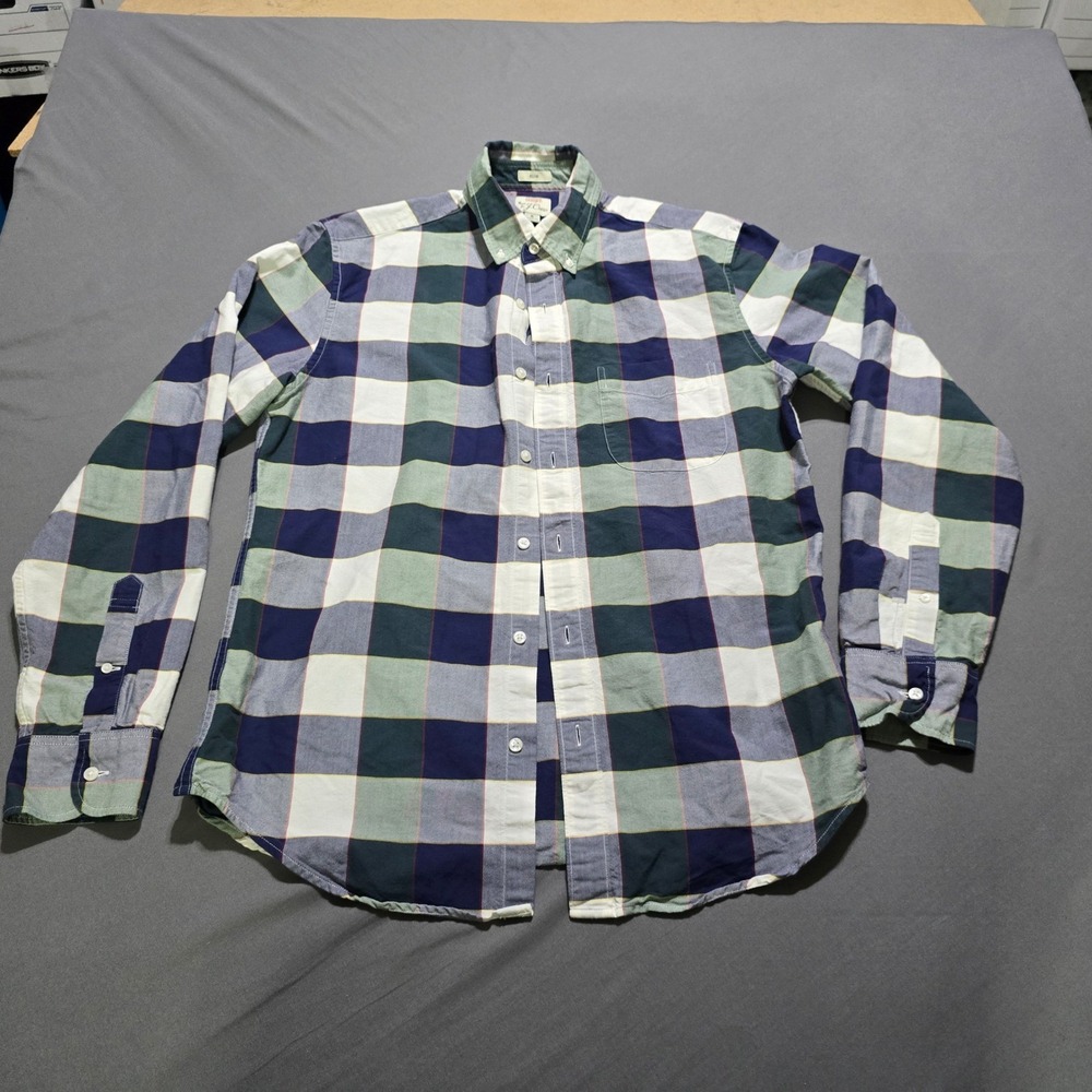J.Crew Oxford Shirt Mens Medium Multicolor Plaid Slim Fit Button Down Cotton